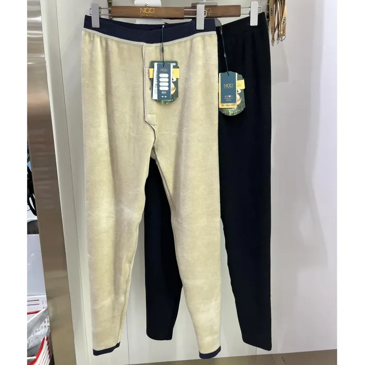 NGG加绒加厚560克铂金蚕丝男保暖裤高腰特厚打底绒裤毛裤秋裤9939