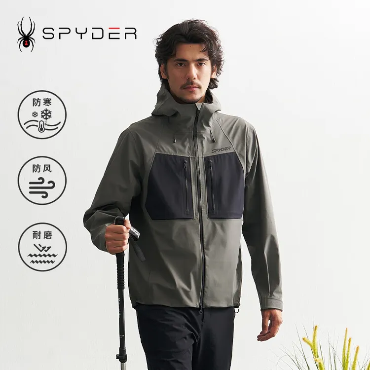 SPYDER男子MOUNTAIN LIFE 休闲舒适运动冲锋衣夹克外套24CF131M