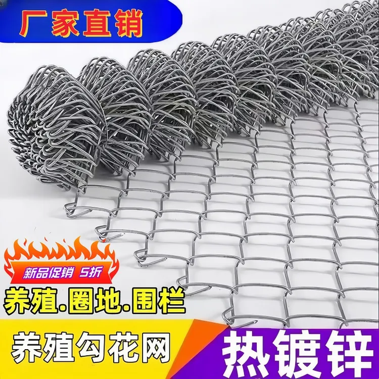 热镀锌铁丝网勾花网养殖网安全围栏网护网圈果园菜养鸡牛羊勾花网