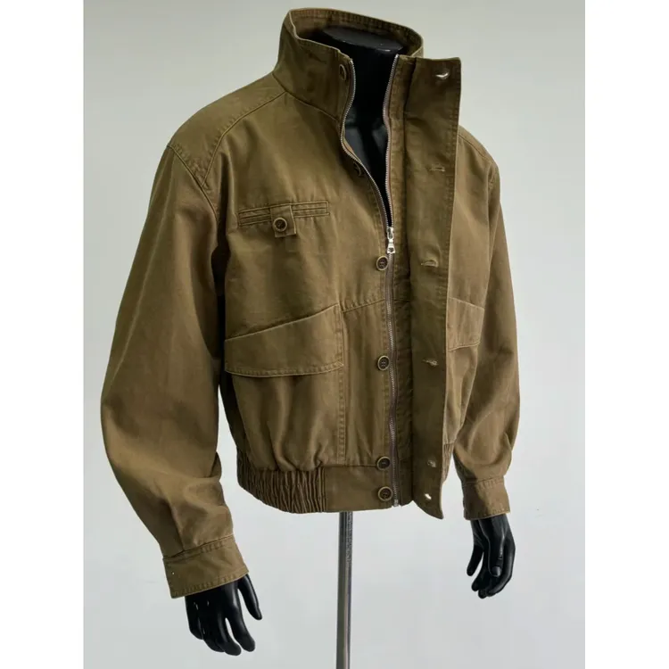 美式复古多口袋底特律立领夹克外套潮牌高级感cleanfit牛仔夹克男