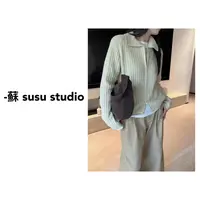 SU 女针织宽松型休闲风毛针织衫时尚网红针织衫  H0803