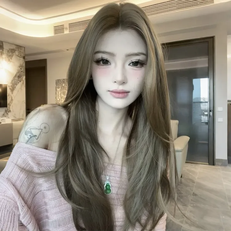 妍公子专属《柏林千金》青木亚麻灰棕色高层次大蕾丝进口丝假发女