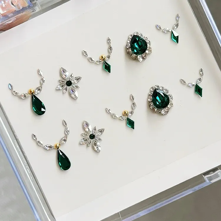 J007号美甲钻材料包套盒春夏多巴胺美甲套装组合锆石一整套