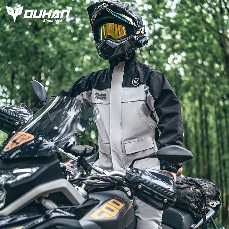 duhan/杜汉摩托车骑行防雨服分体式雨衣雨裤外卖骑手防水机车装备
