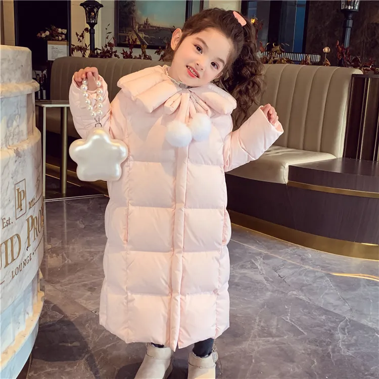 女童长款过膝羽绒棉服冬季超厚保暖棉袄中大童宝宝休闲棉衣外套潮