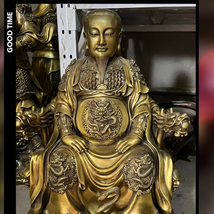 纯铜祖师爷真武大帝高约48厘米