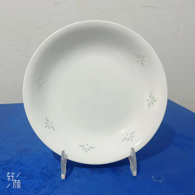 景德镇釉下彩高温瓷白玲珑8英寸深盘2个