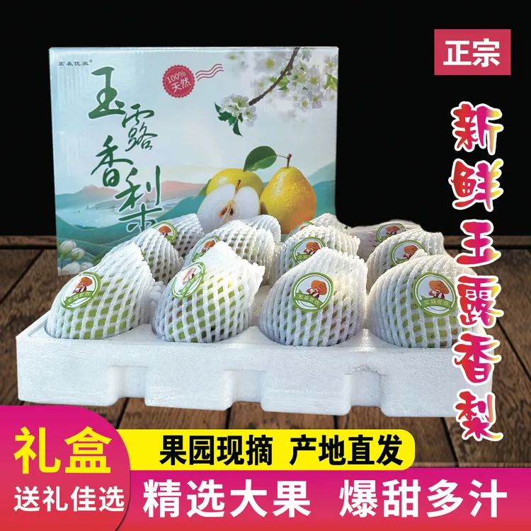 正宗山西玉露香梨果王当季现摘水果酥脆礼品盒包邮