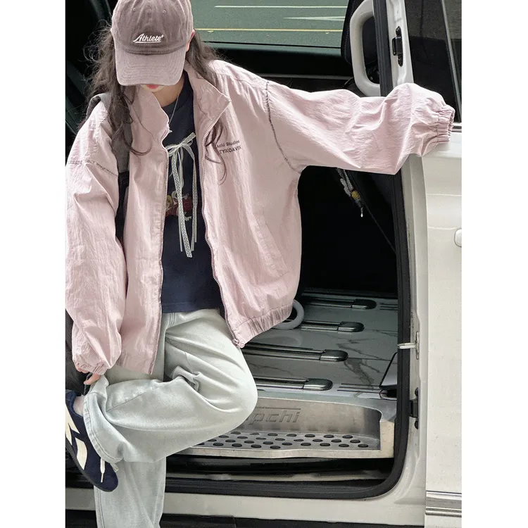 K28071孙小美做旧脏染女童夹克外套2025秋新款儿童上衣春秋拉链衫