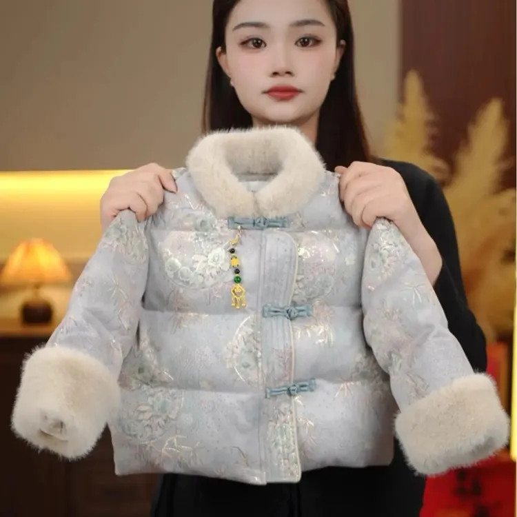 m343棉衣新款洋气加厚国风保暖女宝宝冬季外套新中式时髦棉袄