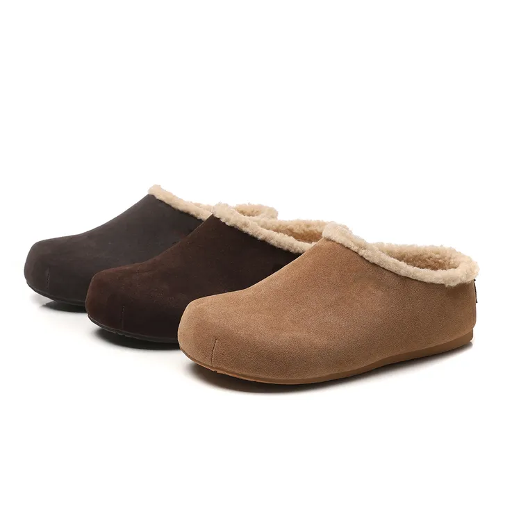 B 门店79&9！小土豆勃肯鞋」休闲一脚蹬加绒厚底半拖休闲鞋 C25222