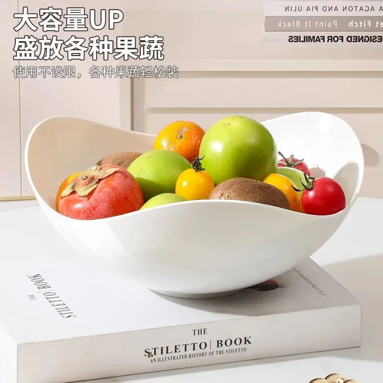 【新人补贴】塑料水果盘子白色客厅零食碟糖果盘加厚办公室餐厅干果