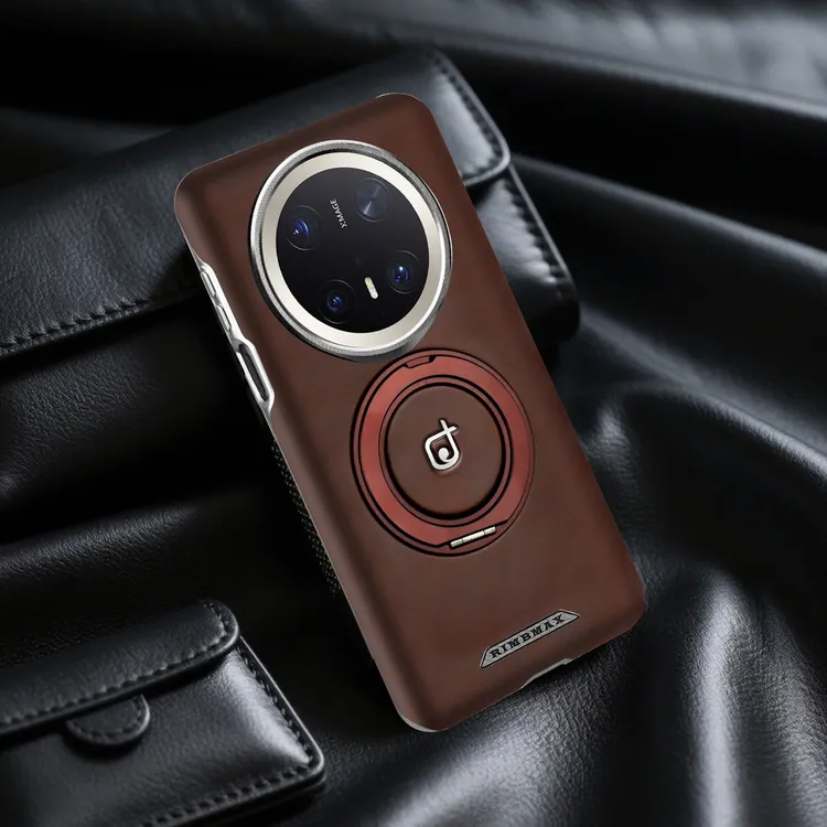 磁吸旋转支架壳适用华为Mate70的手机壳新款60Pro+商务皮革外壳男