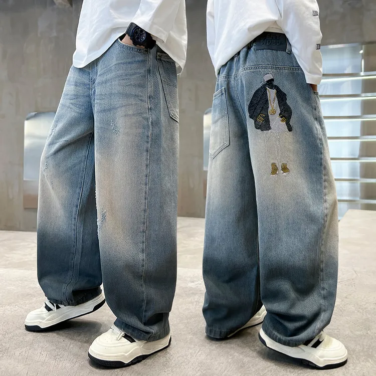 儿童牛仔裤春款2025新款男童裤子韩版中大童休闲裤童装长裤男孩潮