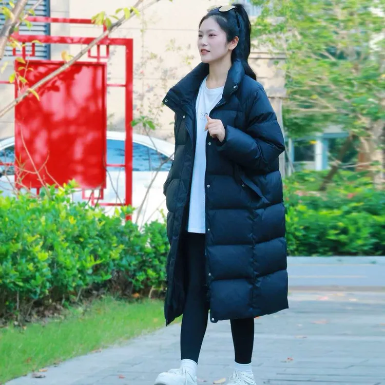 泡芙款羽绒服保温加绒加厚宽松潮流户外中长款合格品女士保暖