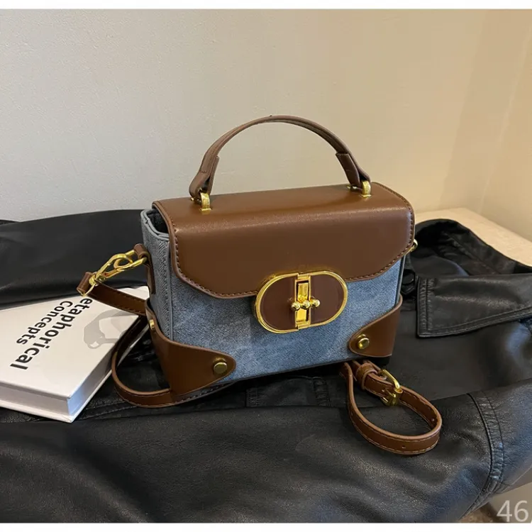 今年流行女士包包2025新款潮高级感撞色斜挎小方包时尚爆款手提袋