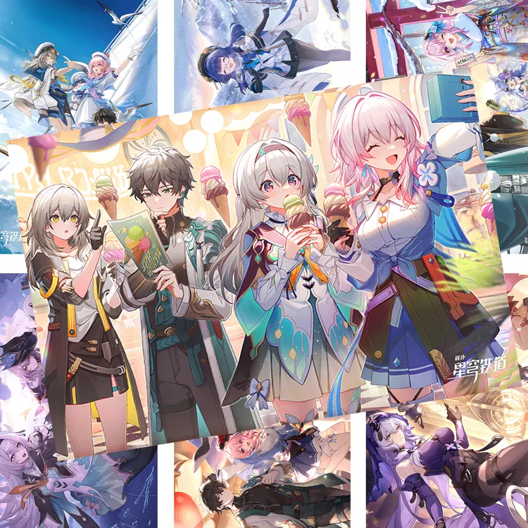 星穹铁道海报姬子三月七流萤周边房间壁画卧室壁纸宿舍超大墙贴