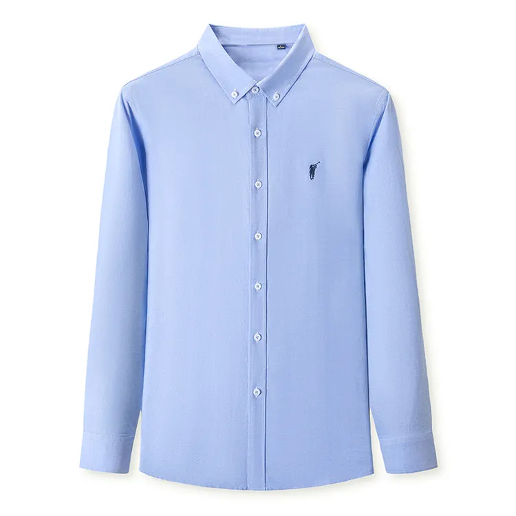 保罗POLO秋冬男士100%纯棉纯色加绒衬衫加厚男士长袖衬衣商务休闲