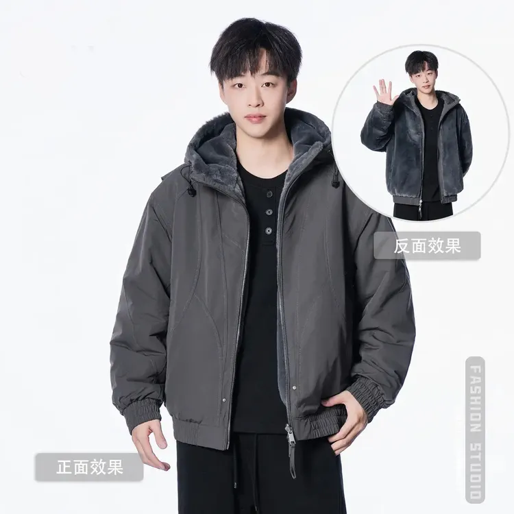 【双面穿座山雕】加厚冬季款原创升级连帽高密防风防水男女同款外套