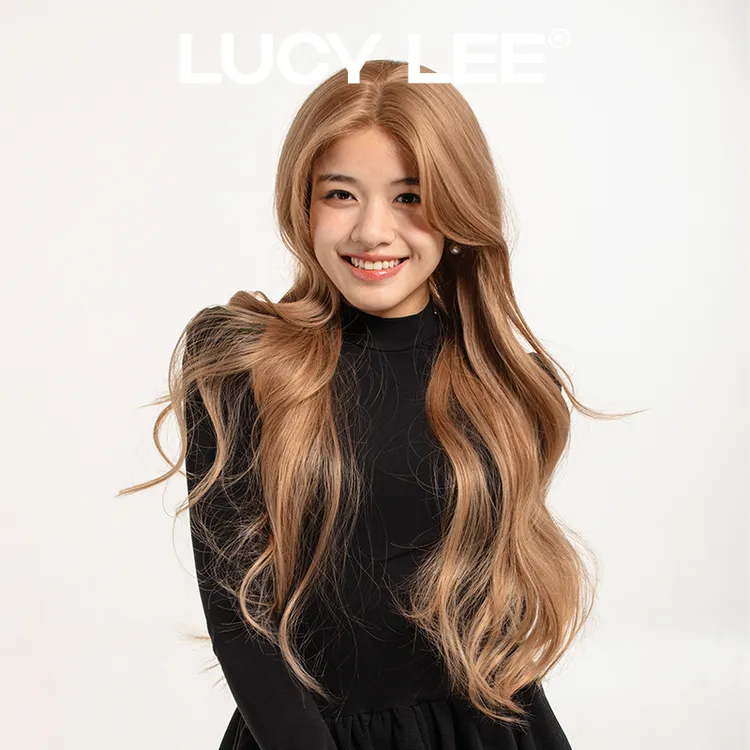 LUCYLEE【奶茶米棕】全精修高层次长发大波浪女仿真发丝假发头套