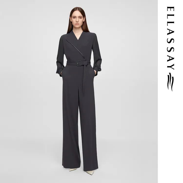 ELLASSAY歌力思2025春季新款简约设计感收腰连体裤女EWE361K00800