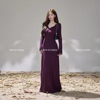 舒胡蕾 紫韵佳人 法式蕾丝拼接纯欲紫气质收腰连衣裙