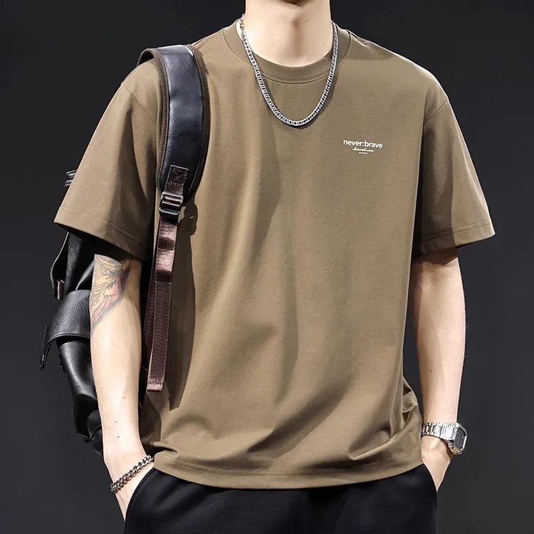 冰感科技棉短袖t恤男夏季2025新款宽松大码高端衣服重磅潮牌体恤