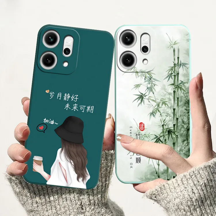 适用OPPOReno14手机壳PLA110防摔网红卡通硅胶镜头全包磨砂套软壳