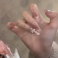 【清风璃月】鹿鹿家-纯手工穿戴甲手作立体蝴蝶结高品锆石X