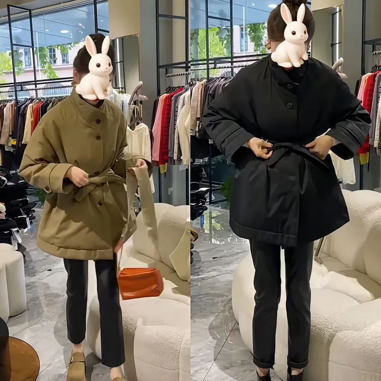 2025秋冬季立领厚款工装机能风保暖冬季女装套装