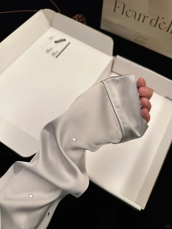 【烫钻星星】高级灰冰丝睡衣女春秋款2025长袖长裤高级家居服套装