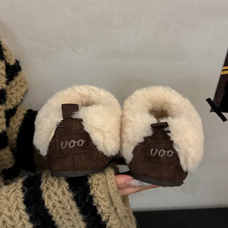 复古厚底加绒勃肯鞋女外穿2025年新款秋冬一脚蹬保暖毛毛棉拖鞋子