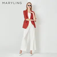 MARYLING玛俪琳夏季新品橘色开叉双排扣西装外套A1DCW10140