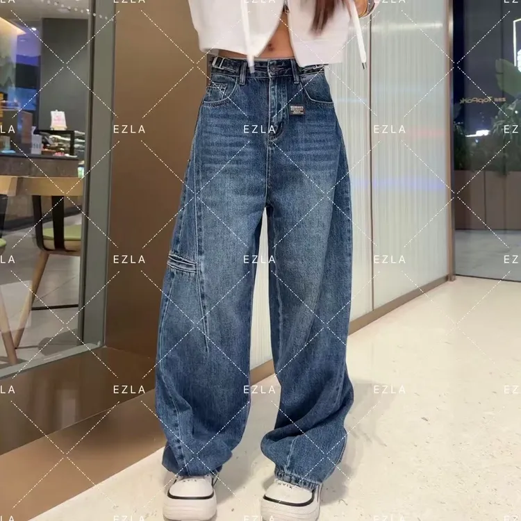 EZ8755新款2025爆款弯刀裤百搭显瘦女小个子网红穿搭美式牛仔裤子