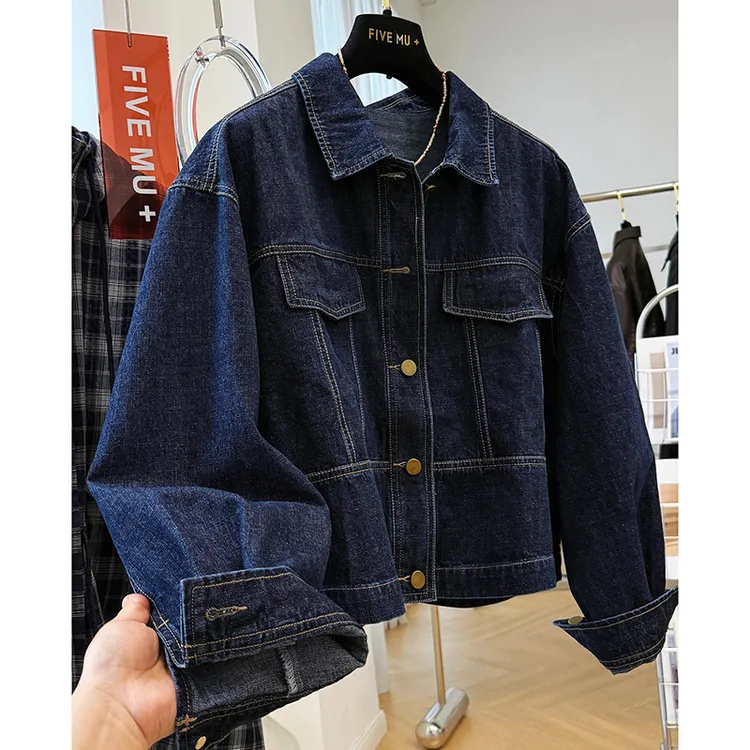 韩系穿搭高级感复古休闲短款牛仔外套女秋季独特漂亮巨好看的夹克
