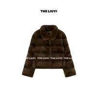 【LIUYI】龙猫纹皮草~冬季进口獭兔毛雷克斯立领保暖毛毛外套512198