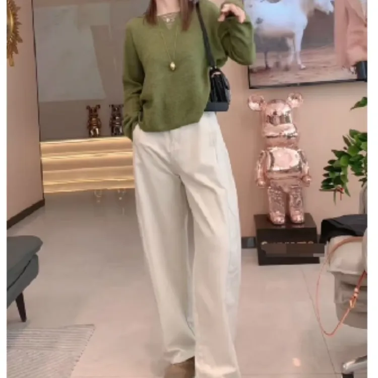 新款慵懒风上衣高腰显瘦直筒裤百搭女装