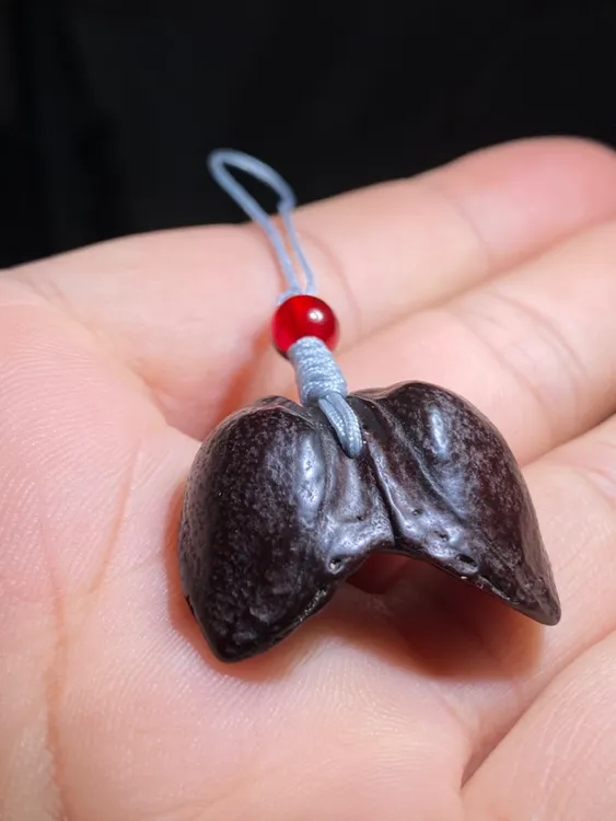 一物一图（008）：异形包浆连体杏核挂坠