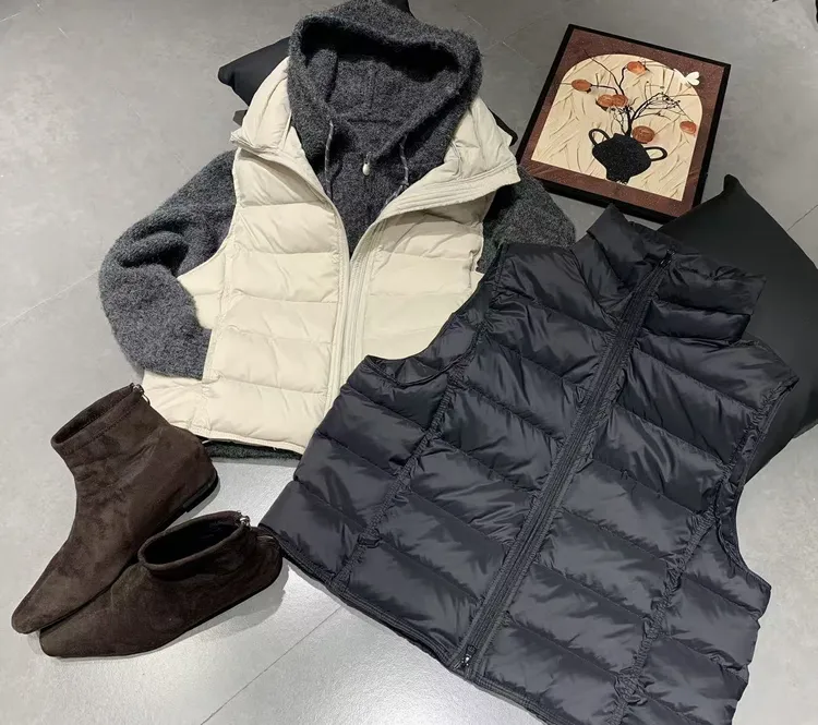 2025冬季新款新国标白鸭绒立领排骨无袖羽绒休闲马甲