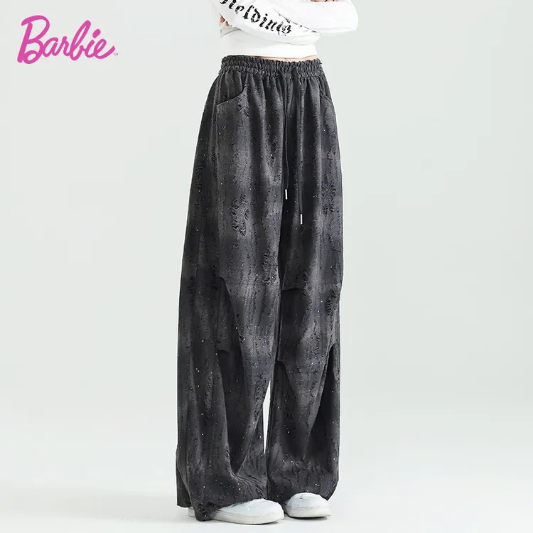 芭比爵士嘻哈裤女宽松版型直筒跳舞hiphop运动长裤休闲复古潮牌秋