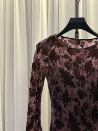 优雅丝绒烧花连衣裙