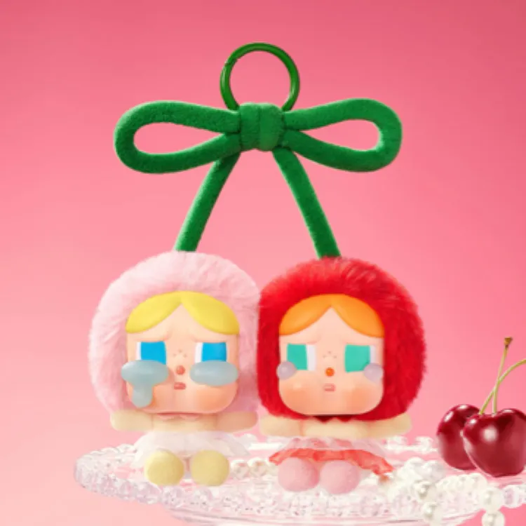 POPMART泡泡玛特CRYBABY爱神的眼泪系列搪胶毛绒吊卡哭娃甜在一起