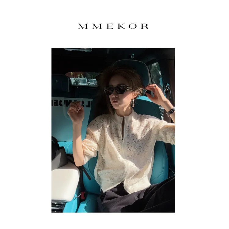 MMEKOR“柏林雪夜”针织衫 2025新款秋款千金玛德琳上衣 30307