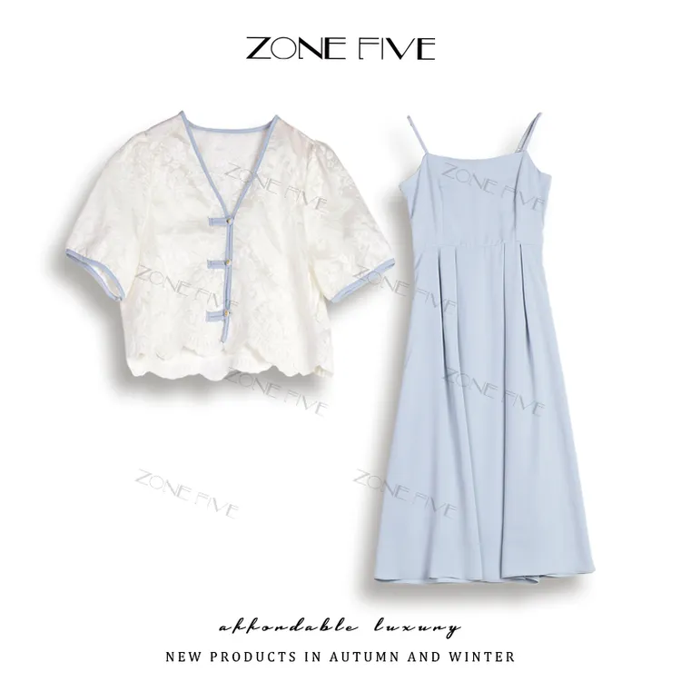 【ZONE FIVE】连衣裙衬衫套装夏季汉元素中国风气质小众2025年新款