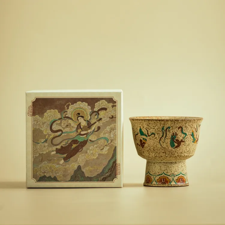 敦煌文创飞天茶杯主人杯陶瓷家用个人专用喝茶杯子茶具高档品茗杯