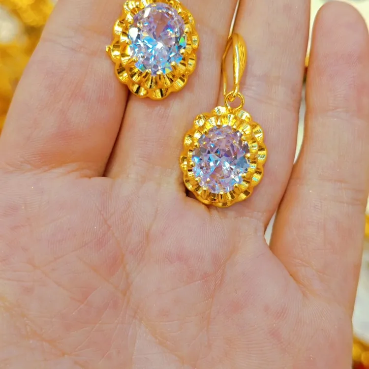 铜合金耳饰 耳环珠宝饰品精美百搭耳钩民族风轻奢甜美风