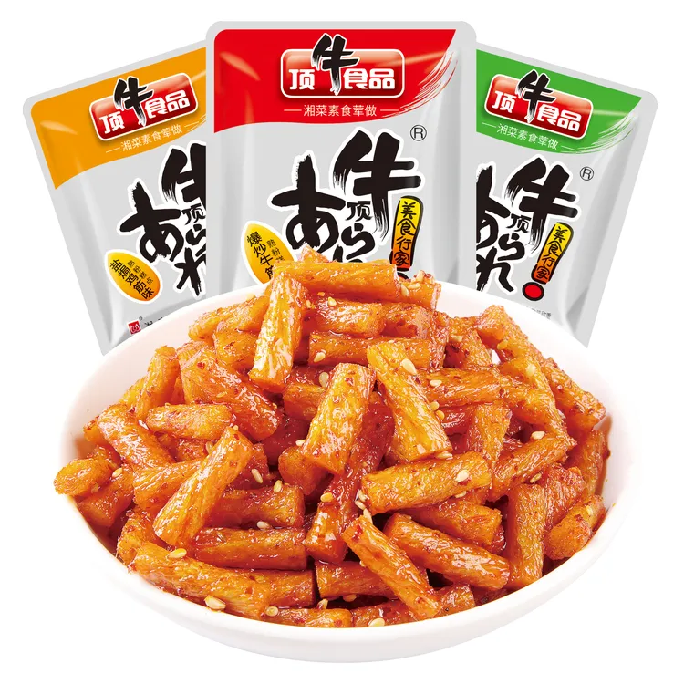 顶牛素牛筋辣条铝膜真空包装休闲怀旧童年零食湖南特产