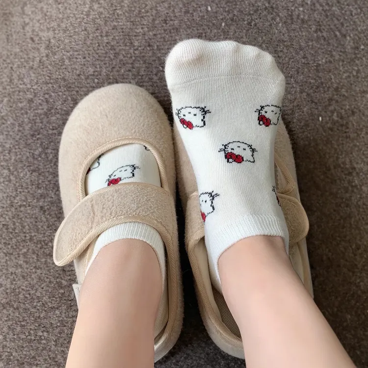 夏日甜美kitty猫~后跟防滑不掉跟袜子女可爱卡通隐形船袜ins潮LW