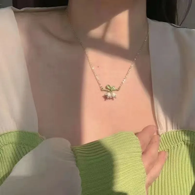 合金项链 铃兰花项链女爆款ins潮小众设计高级感轻奢森系锁骨链女
