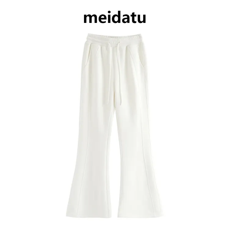 美哒兔(天赋腿精)美式时尚休闲拼色微喇裤(高个子版)CD644-JG